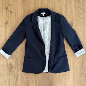 Urban Outfitters Navy Blazer with Striped Lining